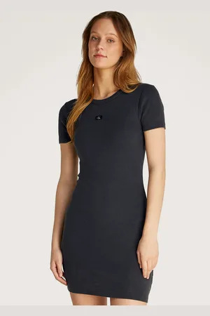 Calvin Klein Woven Label Rib mini jurk
