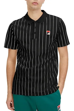Fila Luckenwalde Polo Shirt Black/bright White Striped