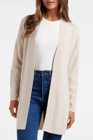 Forever New Georgie Belted Knit Cardigan Bone