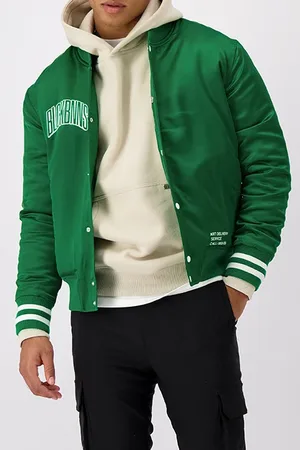 Black Bananas Arch Baseball Jacket Green