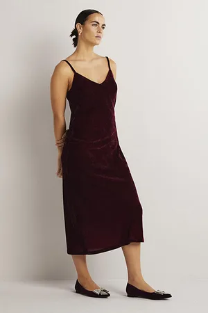 Boden Velvet Slip Midi Dress Dpr