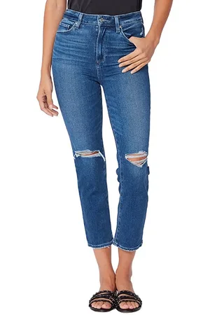 Paige Sarah Slim Crop Stargaze Distressed
