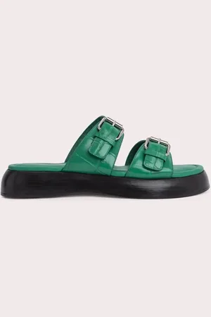 By Far Wyatt Clover Green Maxi Croco And Nappa Leather Clover Green