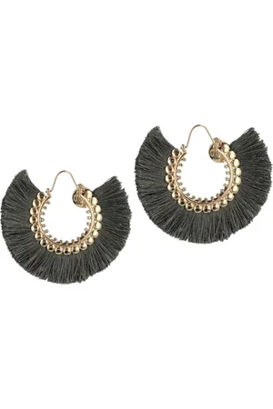 Otazu Seaweed Tassel Earrings Blue Grey Blue Grey