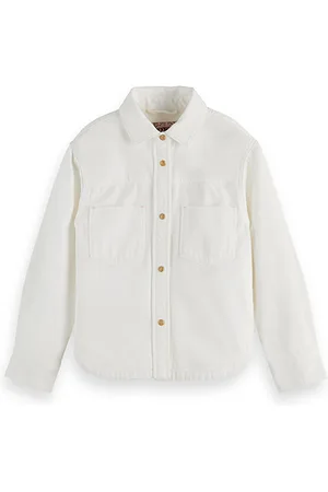 Scotch&Soda White Denim Western Overshirt White Beach