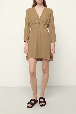 American Vintage V Neck Short Dress Cassonade
