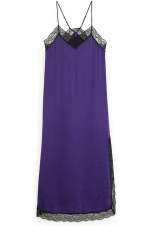 Scotch&Soda Cami Dress With Lace Detail Aubergine
