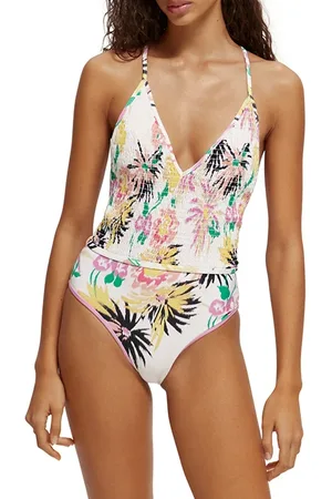 Scotch&Soda Smocked Detailed Swimsuit Aster White