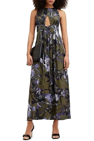 AllSaints Kaya Batu Dress Deep Khaki Green