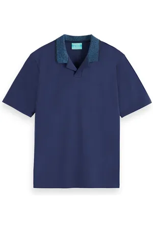 Scotch&Soda Melange Collar Polo Navy Blue