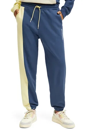 Scotch&Soda Unisex Organic Cotton Colourblock Sweatpant Storm Blue/glow