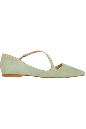 LK Bennett Pandora Ballerina Shoes Rosemary Green