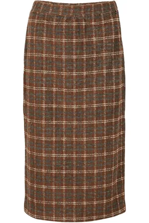 River Woods Skirt Carreaux Brown