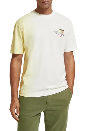 Scotch&Soda Relaxed Fit T-shirt With Spray Effect In Organic Cotton Off