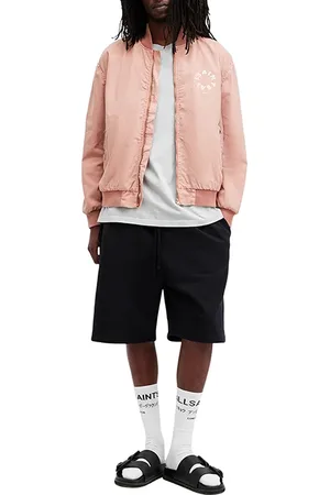 AllSaints Tierra Faded Bomber Bramble Pink