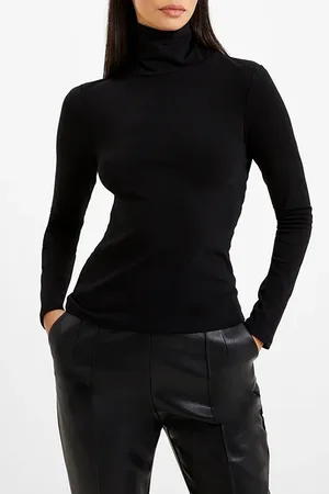 French Connection Roy Viscose Top Black
