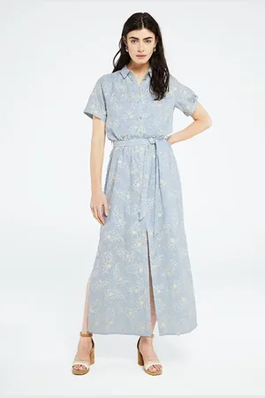 Fabienne Chapot Boyfriend Broderie Maxi Dress Summer Blue