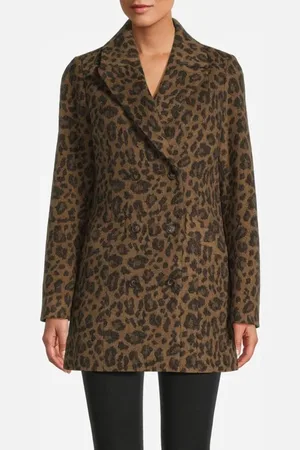 ICODE Tobacco Leopard Motif Coat