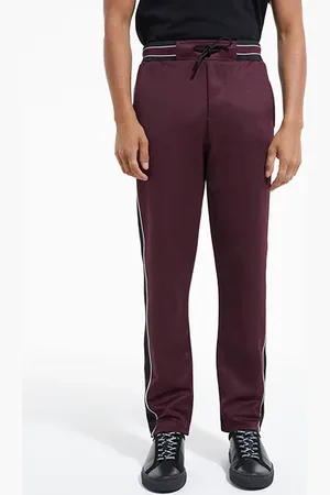 The Kooples Jogging Avec Bandes Contrastees Et Piping Burgundy
