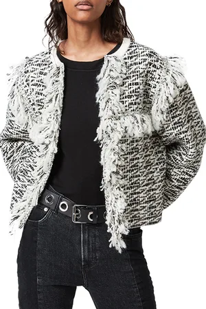 AllSaints Ashley Tassel Jacket Black/chalk White