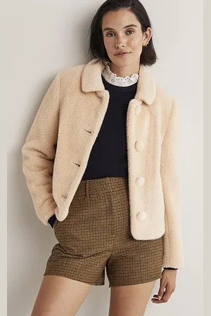 Boden Faux Fur Short Coat Nud