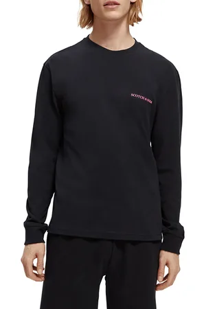 Scotch&Soda Unisex Long Sleeved T-shirt In Organic Cotton Navy