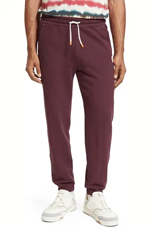 Scotch&Soda Essential Badge Sweatpant In Organic Cotton Berry Wine