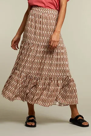 River Woods Long Fantasy Viscose Elastic Waist Skirt