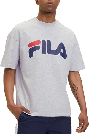Fila Lowell Oversized Logo Tee Light Grey Melange