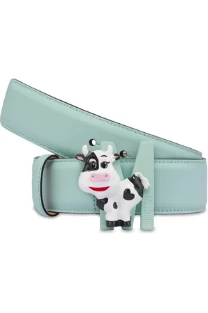Moschino M Baby Cow Calfskin Belt Blue