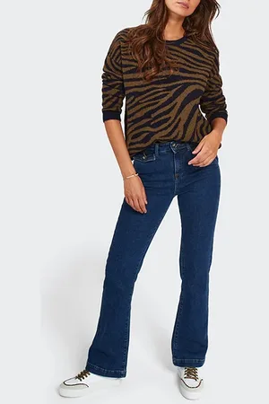 ICODE Dark Navy Zebra Jacquard Knit Hoodie Navy