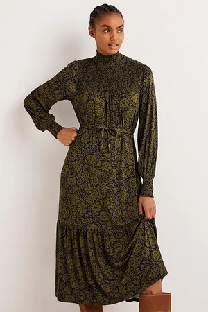 Boden High Neck Jersey Maxi Dress Grn