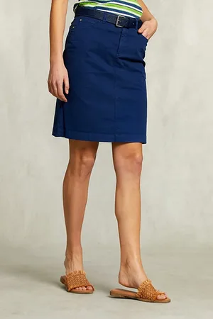 River Woods Blue Uni Midi Skirt Blue