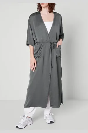 American Vintage 7/8 Sleeves Belted Kimono Jacket Metal