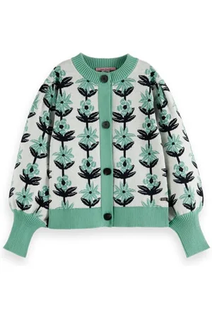 Scotch&Soda Intarsia Flower Cardigan Flower Intarsia