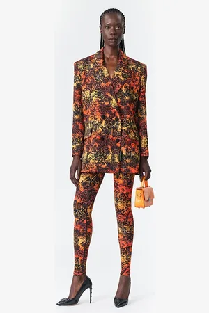 Marcell Von Berlin Oversized Snake-print Blazer Snake Print Orange