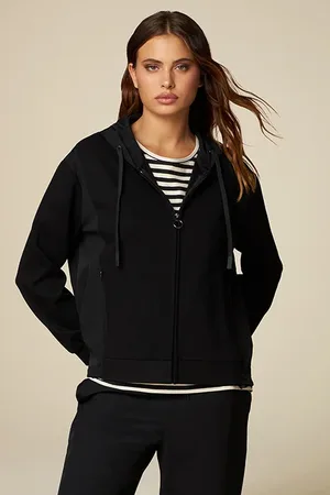 Oltre Oversized Sweatshirt With Nylon Back Black