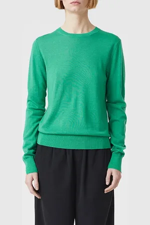 Closed Crew Neck Long Sleeve Knits New Green