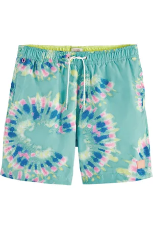 Scotch&Soda Mid Length - Tie- Dye Printed Swimshort Mint Flower Tie Dye