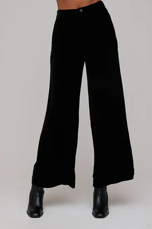 Bella Dahl Pleated Wide Leg Trouser Black