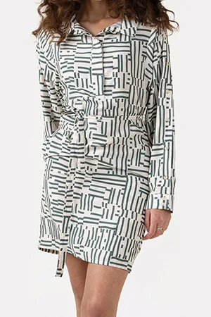 ANOTHER LABEL Marly Dress Duck Green Stripe