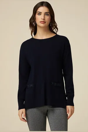 Oltre Wool Blend Sweater With Crystals