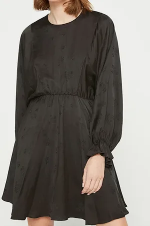 American Vintage Ls Round Collar Short A Dress Carbone