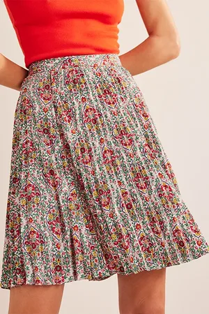 Boden Mini Pleated Skirt Multi, Vine Terrace