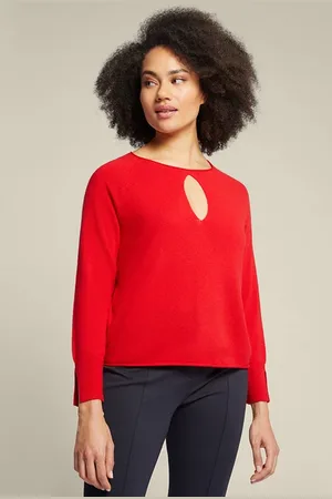 Elena Miro Sweater With Drop Opening In Front Red