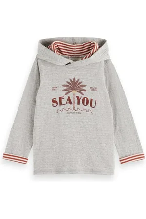 Scotch&Soda Reversible Bonded Jersey Hoodie Grey Melange