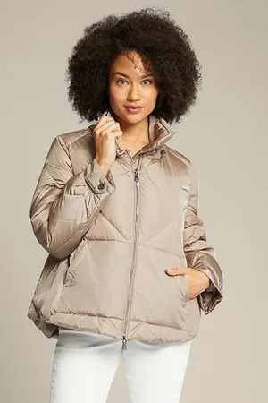 Elena Miro Shirt Quilted Down Jacket Natural