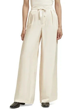 Scotch&Soda Eleni - High Rise Wide Leg Pyjama Pants Ecru
