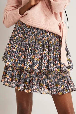 Boden Plisse Mini Skirt Gry