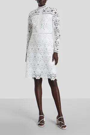 Ivy & Oak Mona Mini Length Lace Dress Snow White